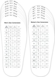 Lake Shoes Size Chart