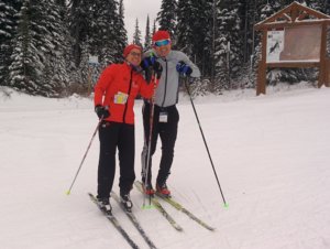 Amanda and Jacek made the trip from Kelowna for Jacek's first time skiing ever (Photo: SLNC)